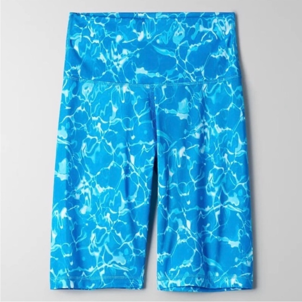 TNA Blue Water-Print Bike Shorts